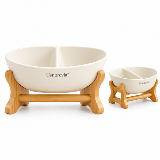 Usnorevia™ Bamboo Stand Divided Bowl