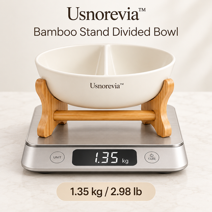 Usnorevia™ Bamboo Stand Divided Bowl